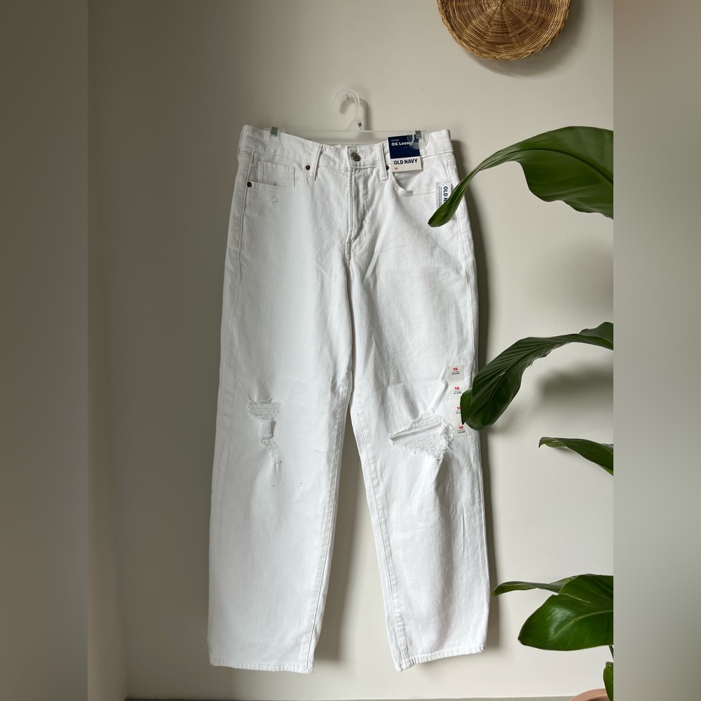NEW White Distressed Denim